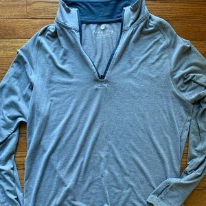 Men’s Free Fly Bamboo 1/4 zip athletic pullover Sz Medium gray